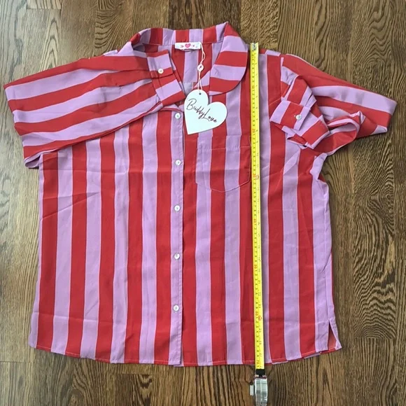 Buddy Love purple and red striped  Pajama Set large - Picture 11 of 13